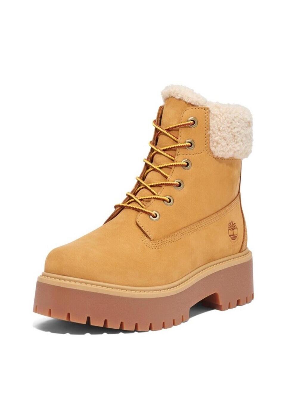 Timberland Women's Stone Street MID WARM LINED WATERPROOF BOOT BROWN Size 9.5